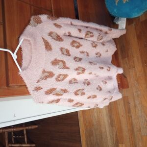 Leopard Print Pink and Brown Sweater